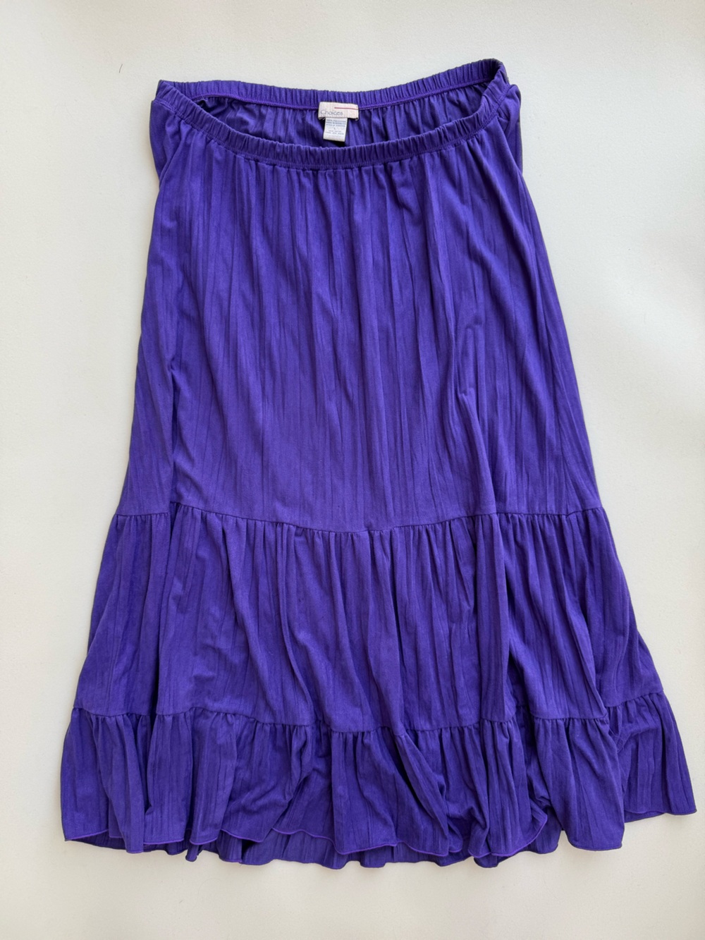 Vintage Choices Purple Midi Maxi Peasant Skirt Boho Long Size Large Flowy